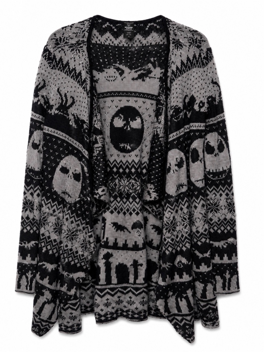 The Nightmare Before Christmas Black & Gray cardigan Knit Sweater